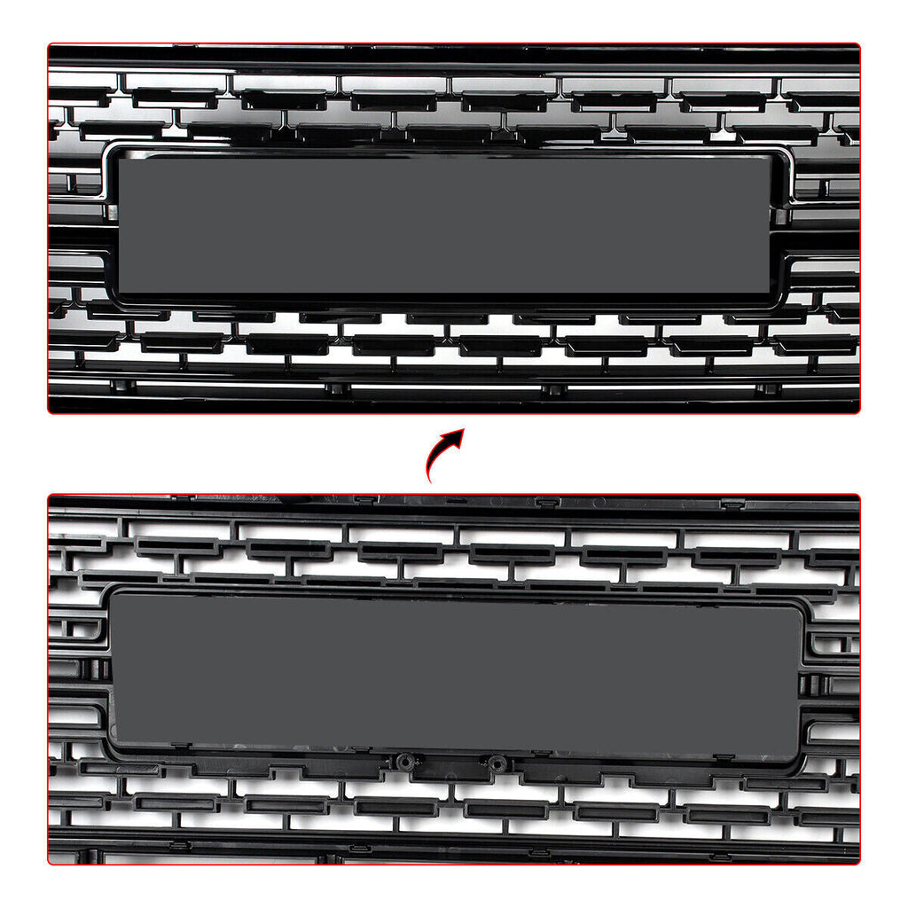 Front Bumper Grille Black w/Chrome Trim Fit GMC Sierra 2500 HD/3500 HD 2020-2023