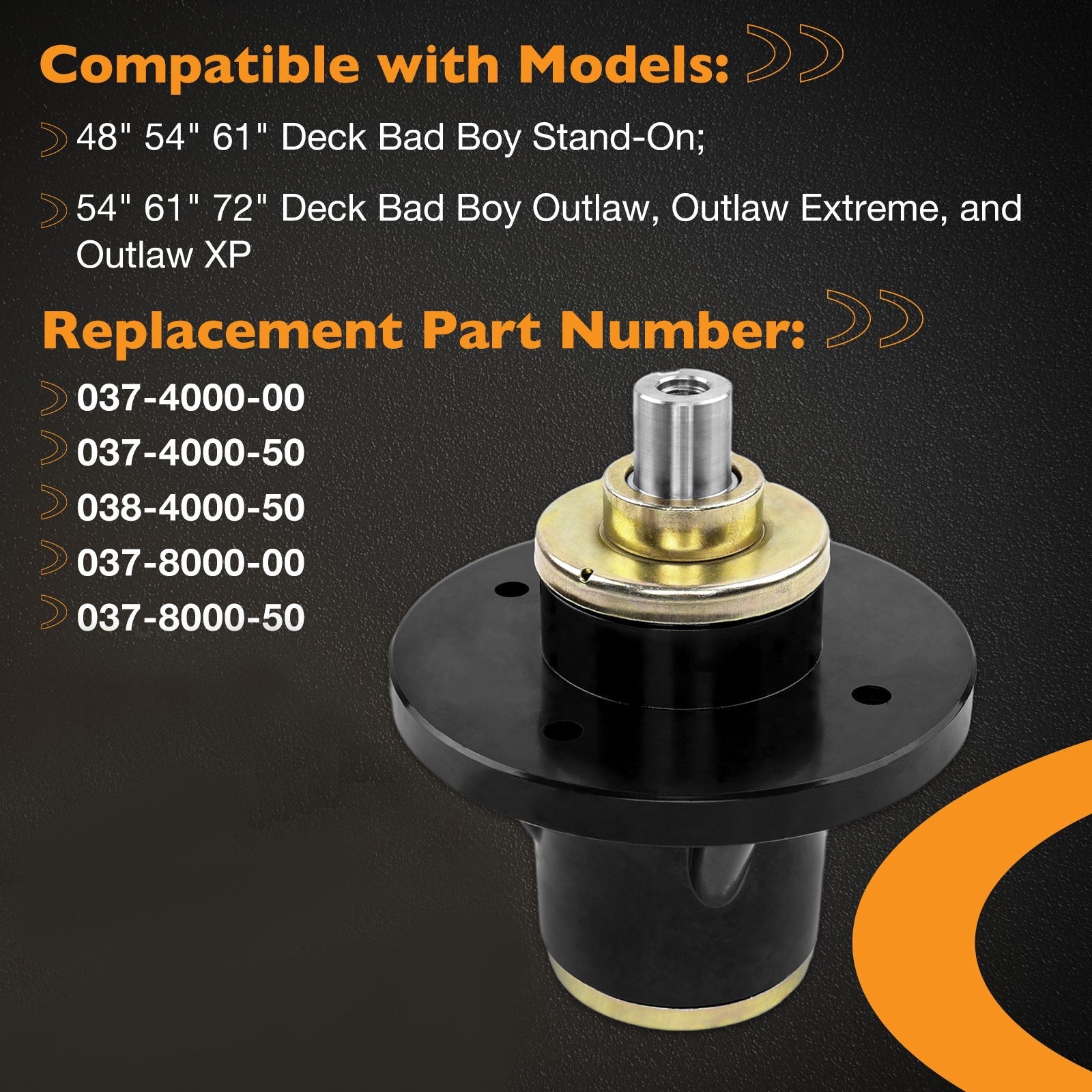037400000 038400050 Mower Deck Spindle Bearing for Bad Body 48 54 61 in 3 Pcs