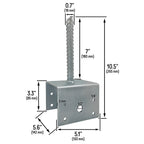 U Shaped 6x6 Deck Post Concrete Anchor Spike Fence Base Zinc Plated 4 Pieces