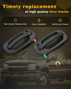 Exterior Door Handles Lock Cylinders Keys Set for Chevy for GMC 1999 to 2007