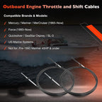 Throttle Shift Cable 16 Ft Gen II for Mercury Mariner Mount Control 2 Pack