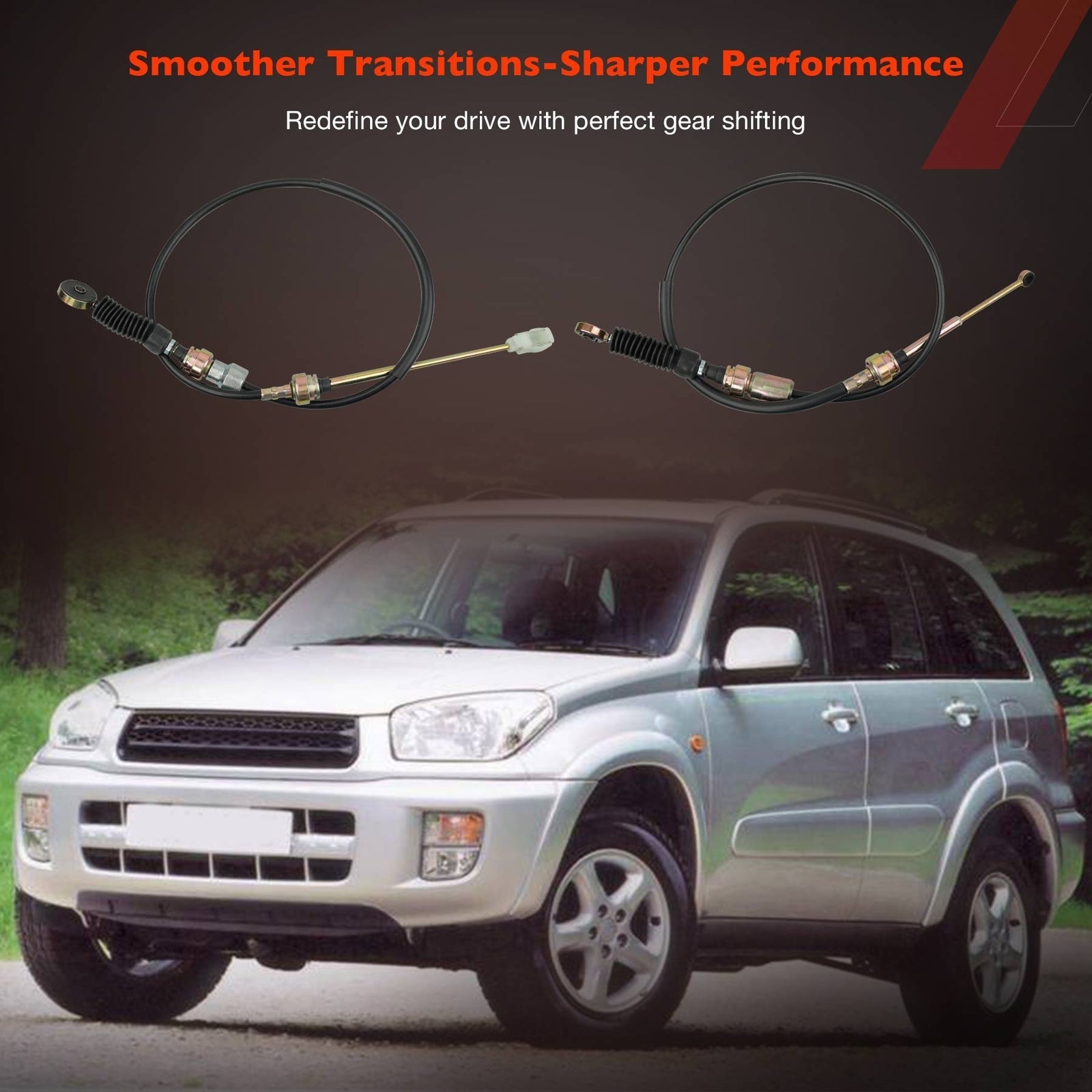 33821-42070 Manual Trans Shift Control Cable for Toyota RAV4 1996-2000 2PK