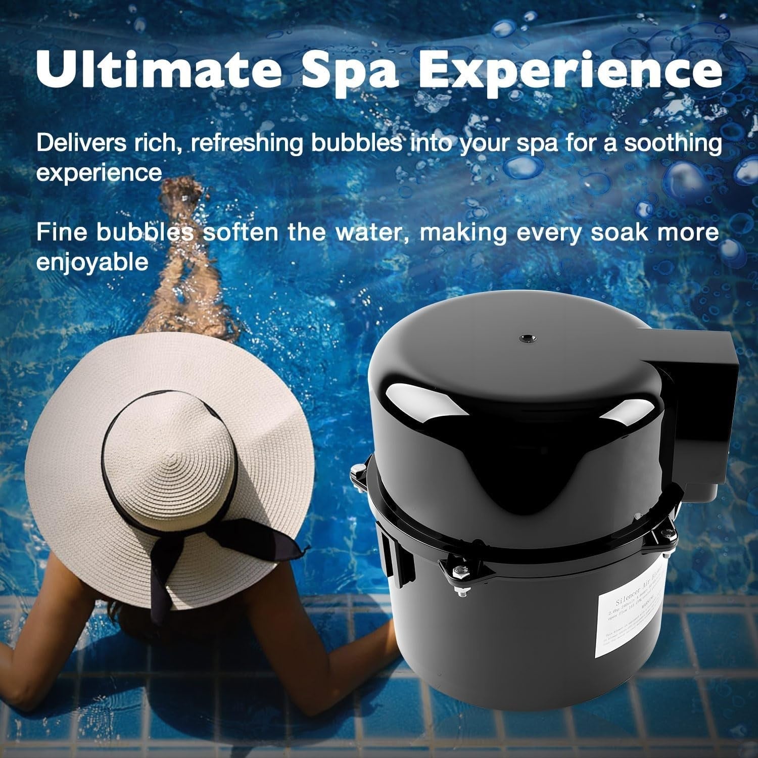 6310241 Pool Spa Blower Air Supply Silencer 2 Inch Plumbing 1HP 240V For Hot Tub