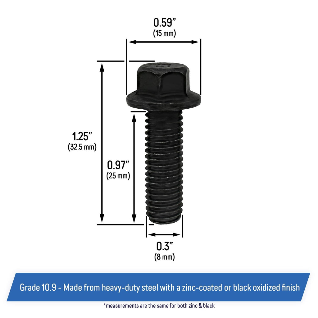 Exhaust Manifold Header Bolts for GM Chevy LS LT Engine LS1 LS2 LS3 LSX Black