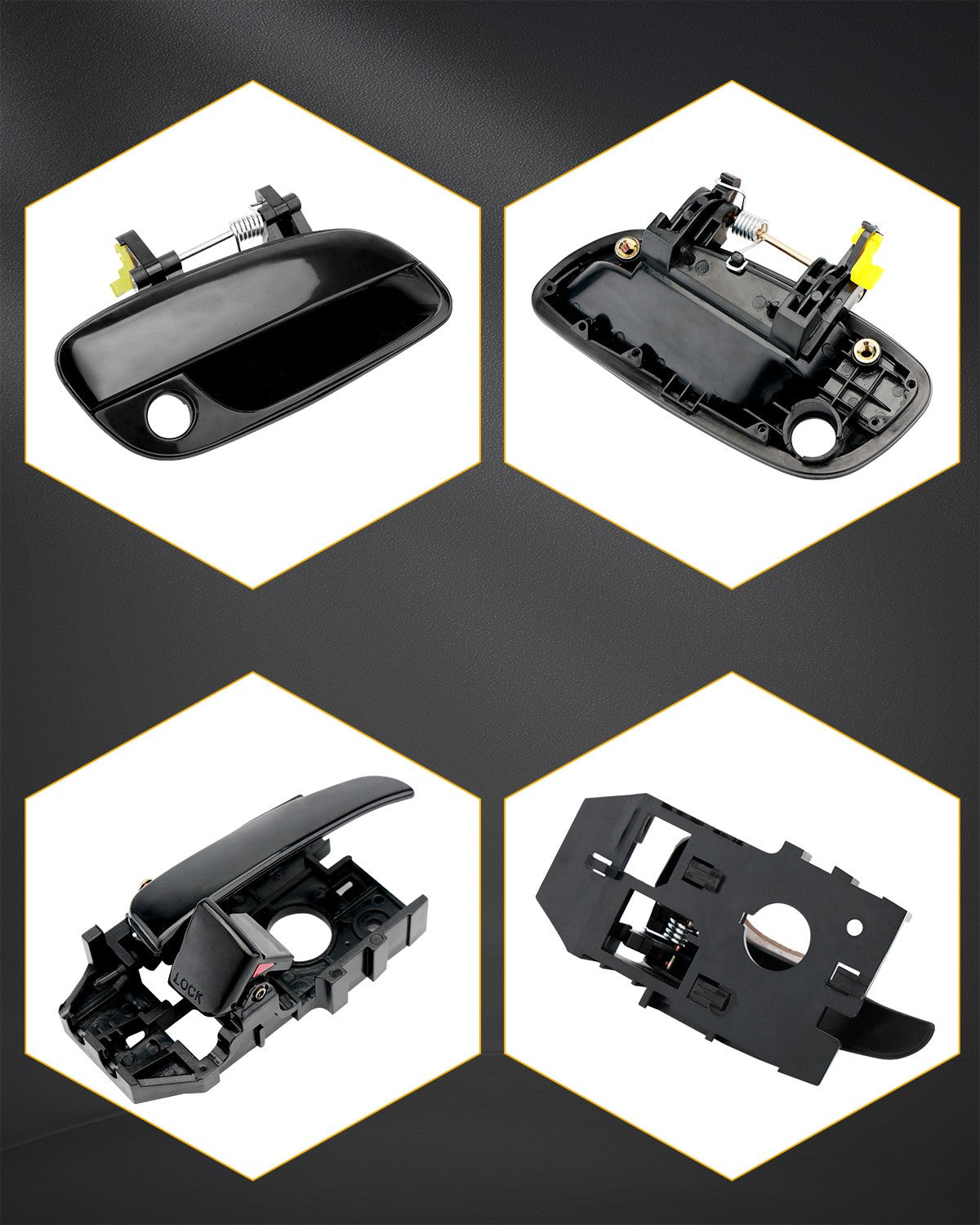 Door Handles Exterior Interior Front Rear for 01 06 Hyundai Elantra 8 Pieces