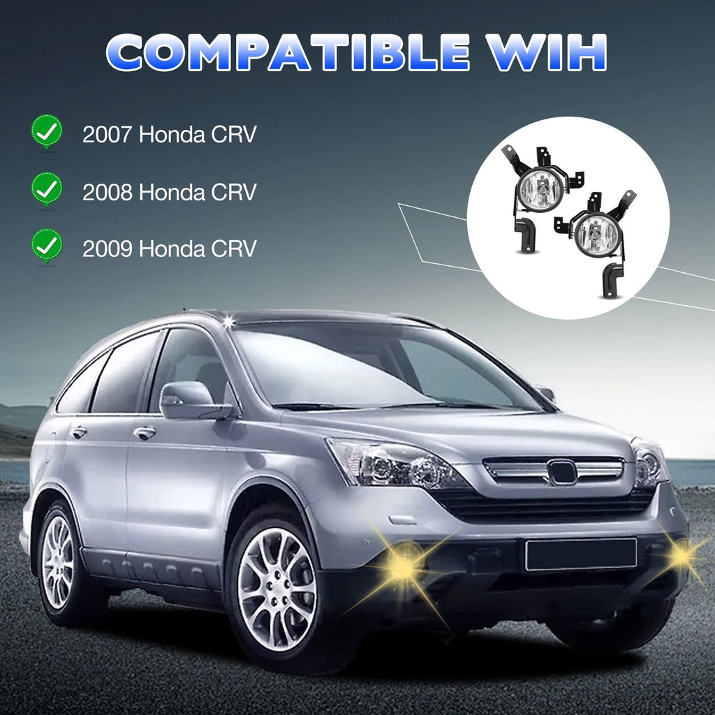 Clear Fog Light Kit for Honda CRV 2007 2009 Front Bumper Driving Lamps Pair