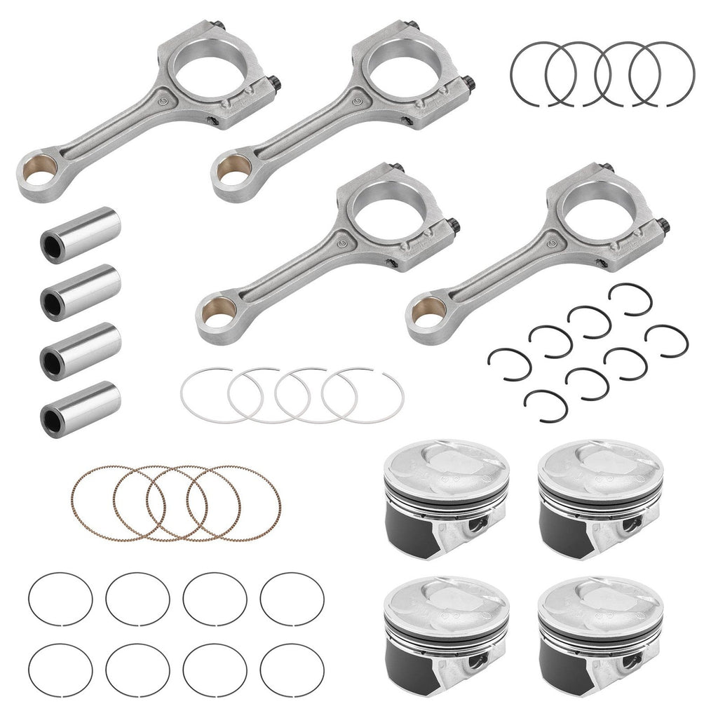 2.4 Engine Piston Kit w/ Connecting Rod Set for Hyundai Sonata Kia Optim Sorento