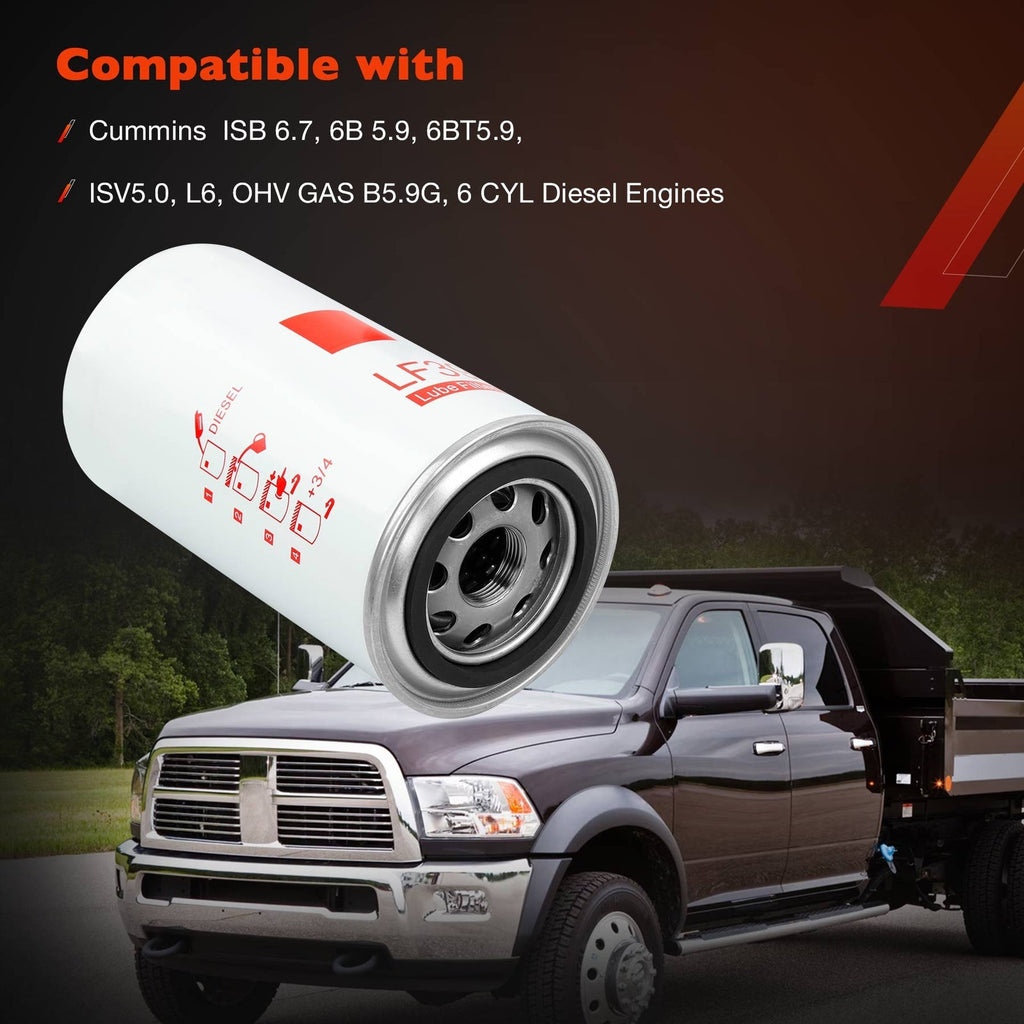 LF3972 Oil Filter for Dodge Ram 2500 1989 2015 Cummins 5.9L 6.7L 3 Pack