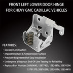 Lower Door Hinge Front Left Driver Side for 2007-2014 Chevy Silverado GMC Sierra