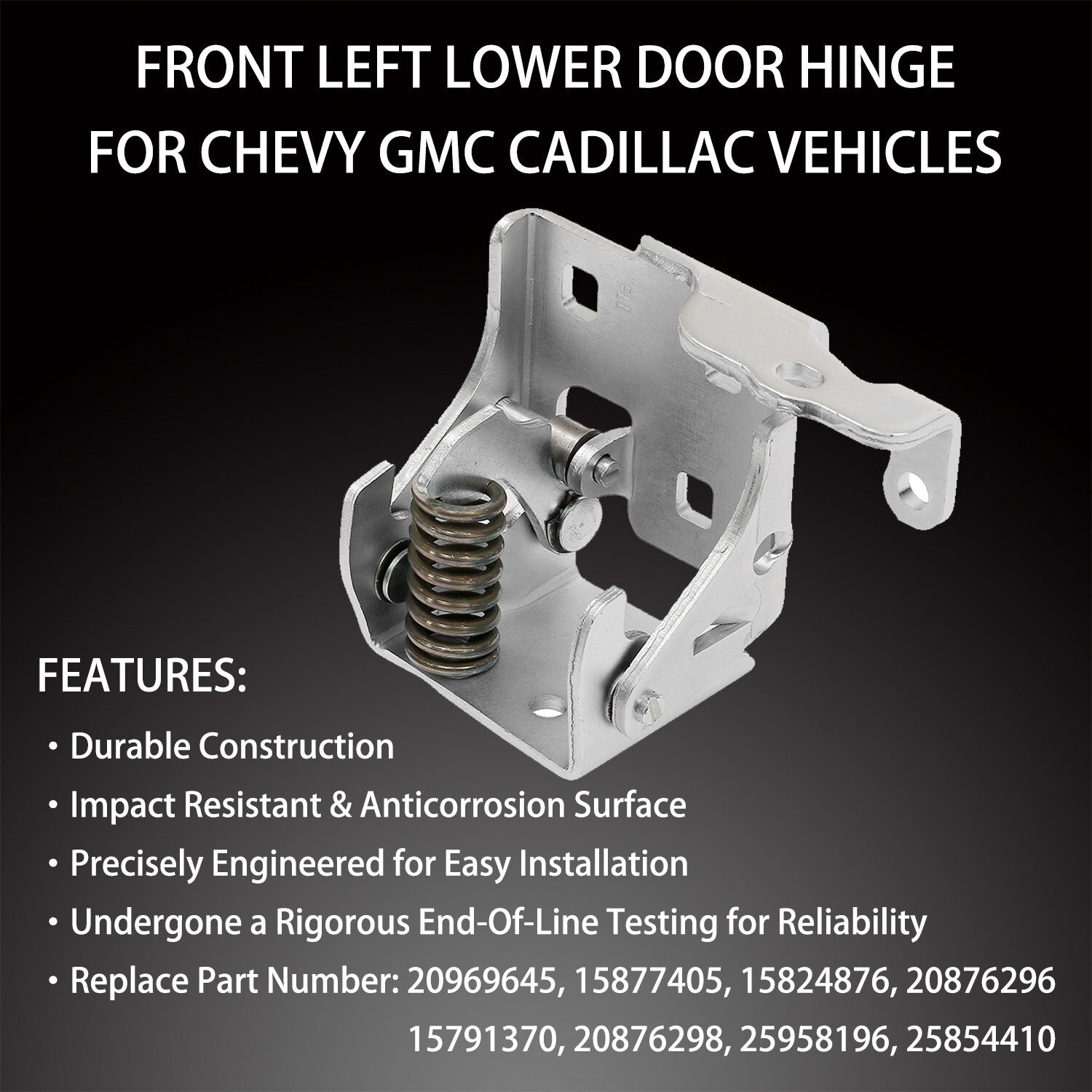 Lower Door Hinge Front Left Driver Side for 2007-2014 Chevy Silverado GMC Sierra