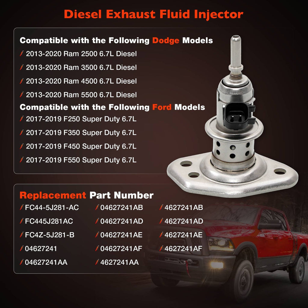 04627241AF DEF Diesel Exhaust Fluid Injector for Dodge Ram 2500 3500 6.7L 13-22