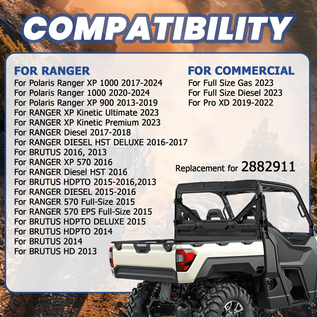 Black Hard Roof for Polaris Ranger XP 1000 900 570 Brutus 2013-2025 2882911