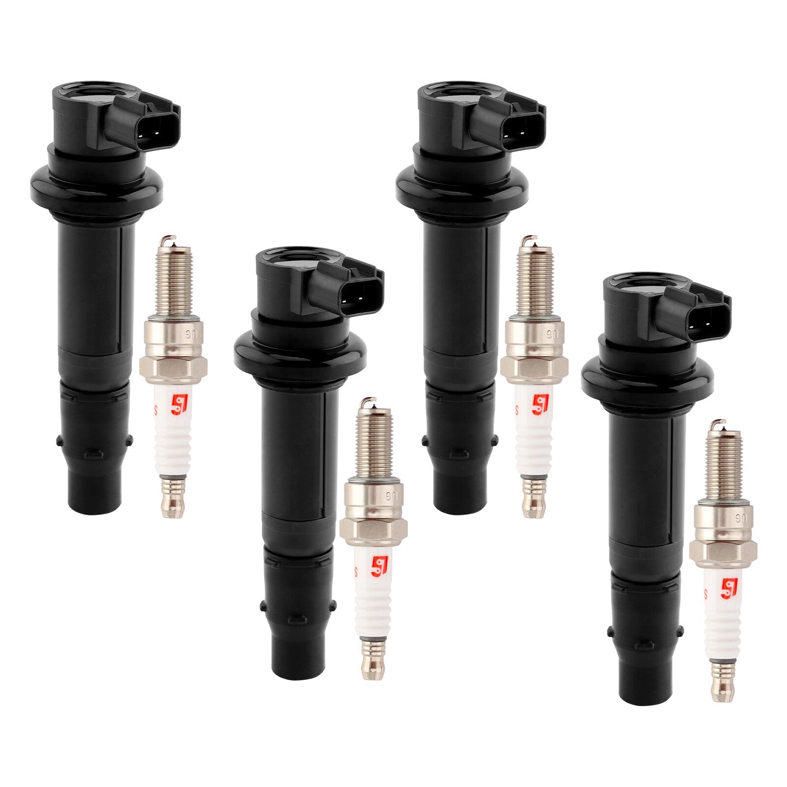 Ignition Coil and Spark Plugs for Yamaha FZS1 FZ1 YZFR1 YZF R6 R6S 4 Pack