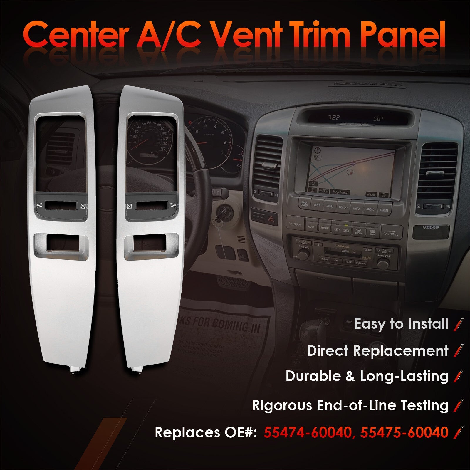 Air Vent Finish Panel Garnish for Toyota Land Cruiser Prado 120 2003 2009