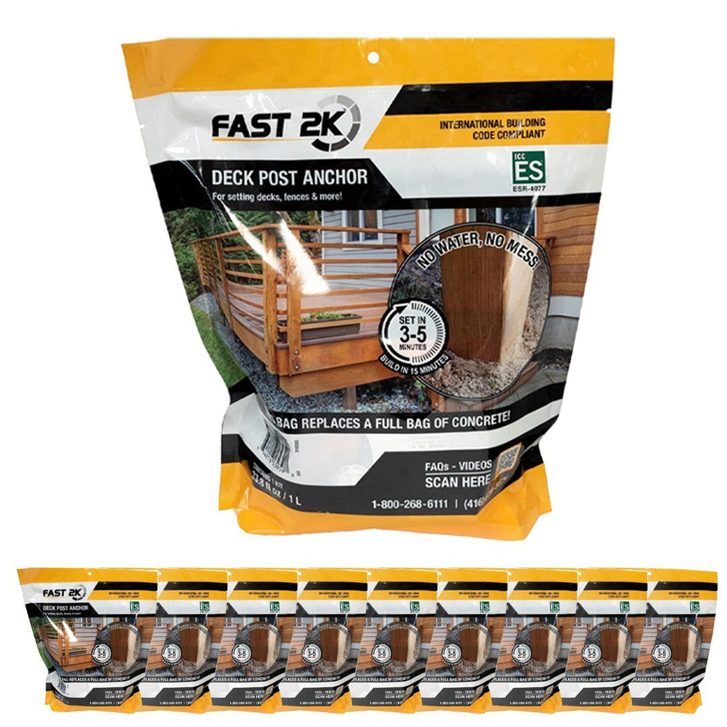 Fast 2K Deck Post Mix Expanding Foam Concrete Alternative for Post Install 10 Pack