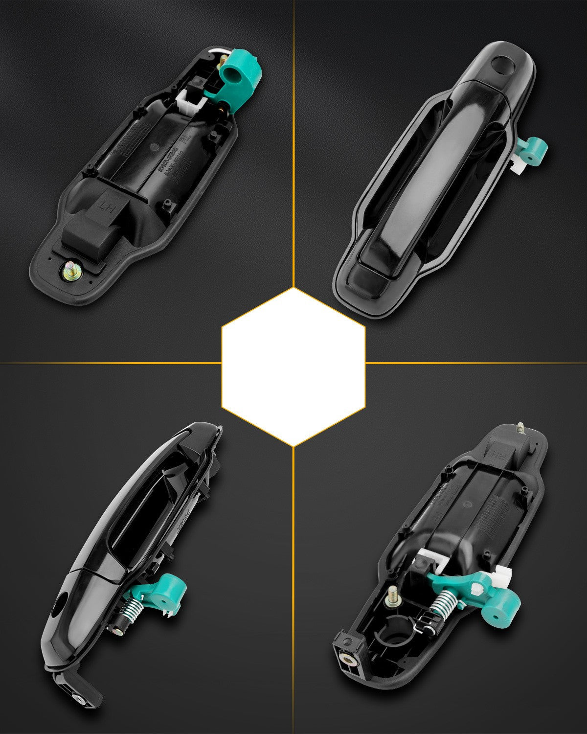 Exterior Door Handle with Keyhole Front & Rear Side for Kia Sorento 03 09 4Pcs