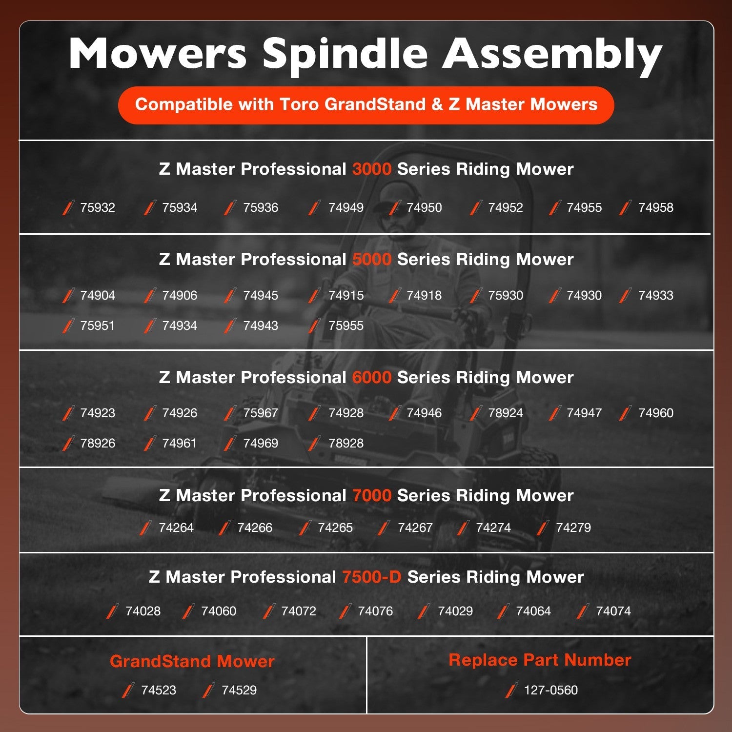 1270560 Deck Spindle Assy for Toro ZMaster Professional Commercial GrandStand