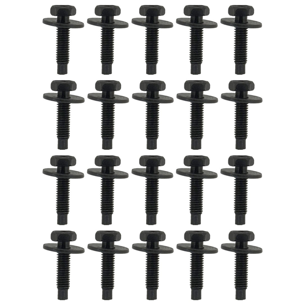 M6 1.0 Hex Head SEMS Body Bolt Bumper Fender Splash Shield Undercover Hood 20