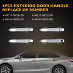 Exterior Door Handles Front Rear LH RH for Toyota 2012 2017 Camry Chrome 4 Piece