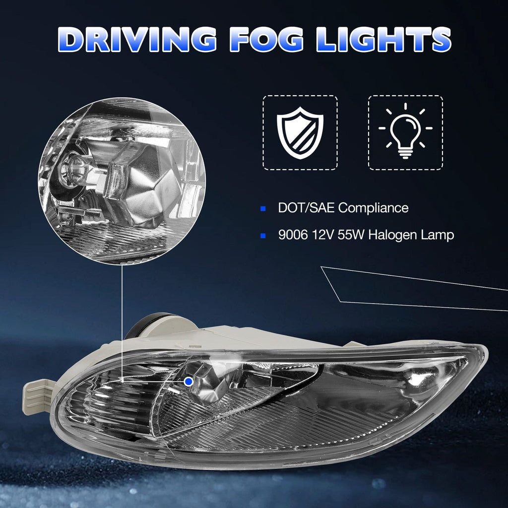 Fog Lights Driving Fog Lamps for Toyota Camry Corolla Solara 2002-2008 Pair