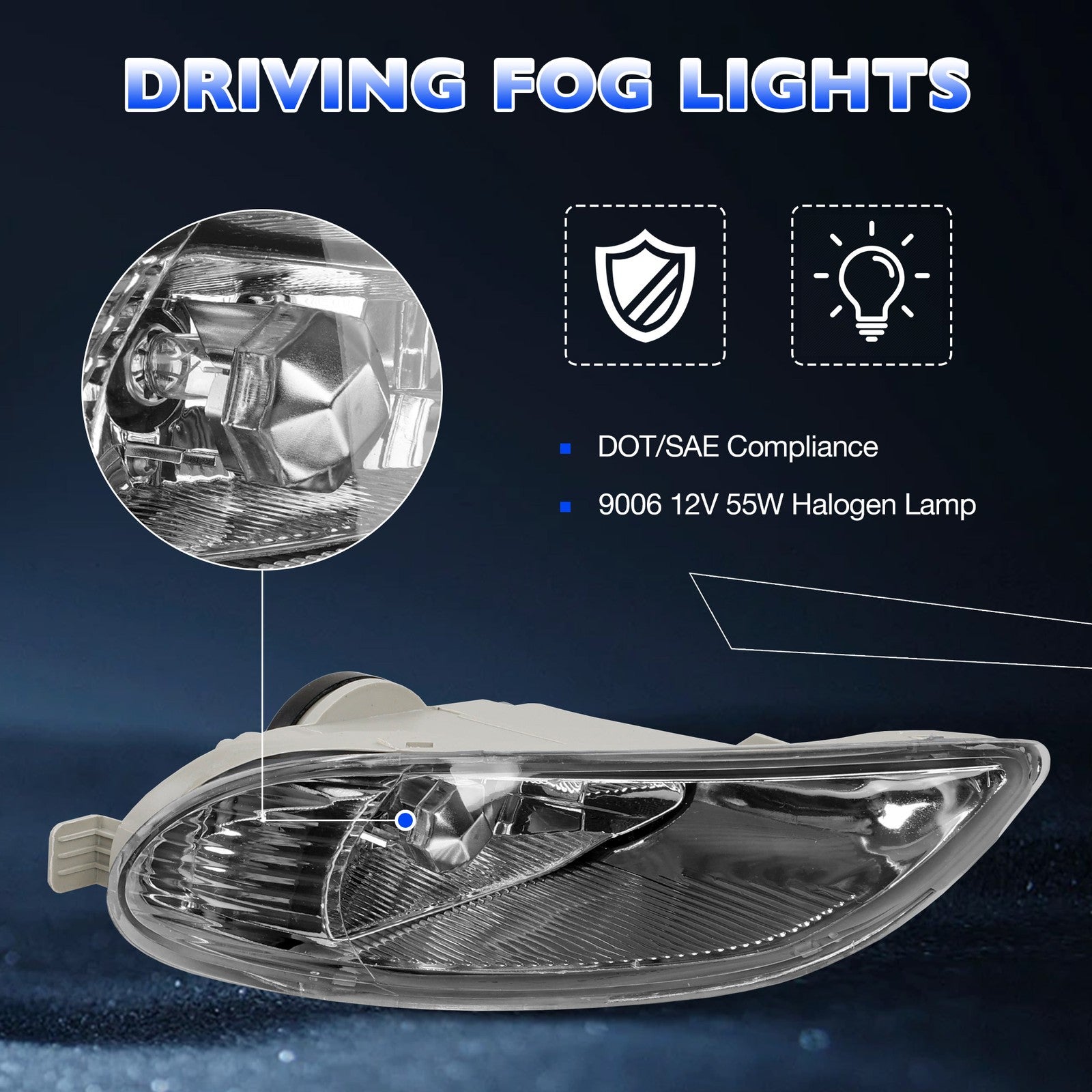 Fog Lights Driving Fog Lamps for Toyota Camry Corolla Solara 2002-2008 Pair