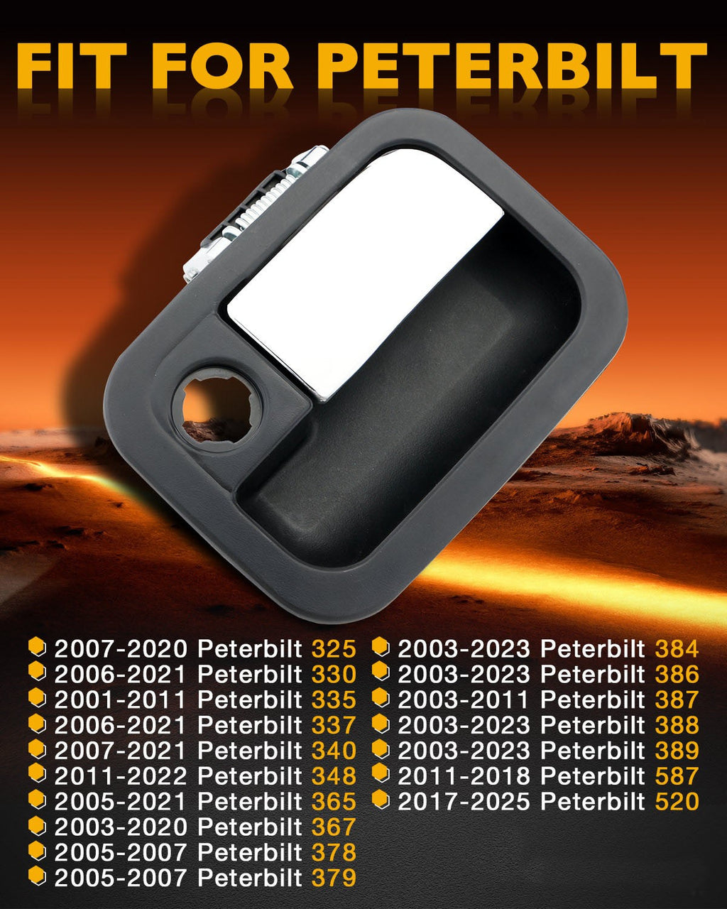 Exterior Door Handle Passenger Front Right Side for Kenworth Peterbilt 2005-2025