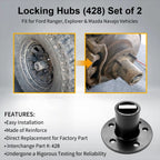 2X Spline Locking Hubs For 83 97 Ford Ranger Explorer Mazda Navajo B2300 B3000