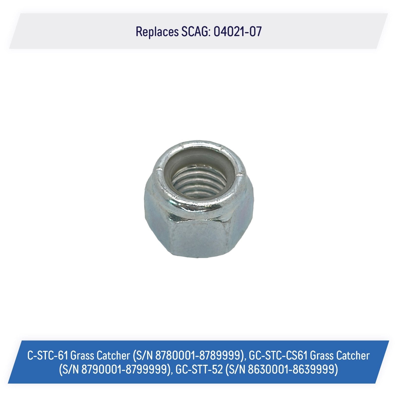 Elastic Type Hex Lock Nut 1/2-13 Replacement for SCAG 04021-07