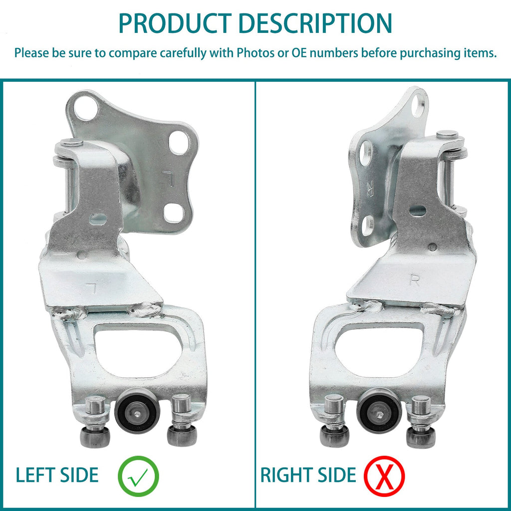 Left Driver Side Sliding Door Hinge And Roller For 2004 To 2010 Toyota Sienna