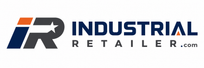 The main logo for 'Industrial Retailer.com' featuring a stylized 'iR' icon with navy blue, gray, and orange colors, alongside the text 'INDUSTRIAL RETAILER.
