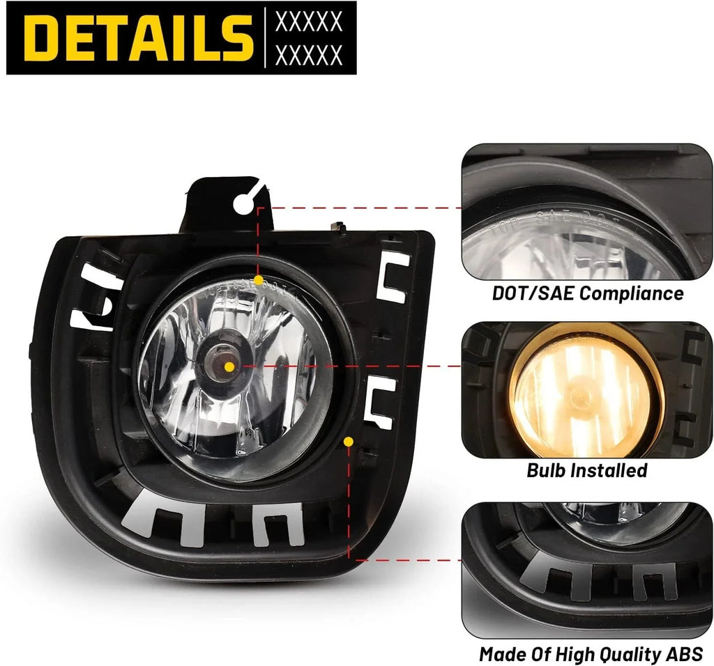 Fog Lights Lamps Pair w/Wiring Switch for 2014-2016 for Toyota Scion TC ZELAS