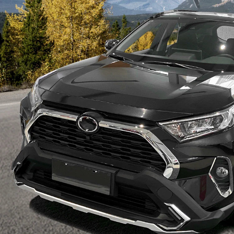 Front Upper Grille Mesh Cover Trim for Toyota RAV4 2019-2025 ABS Chrome 2x