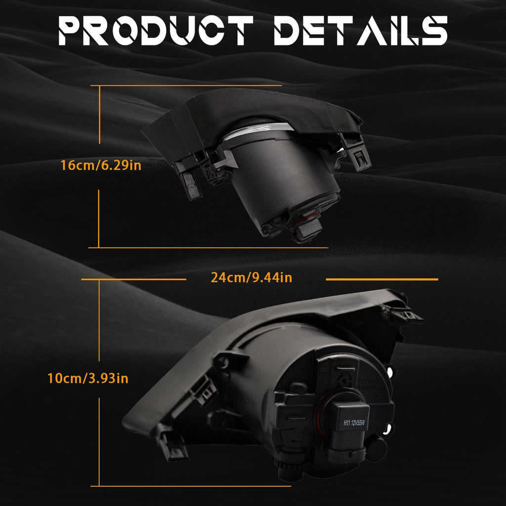 Chrome Fog Lights Pair w/wiring for 2009-2010 for Toyota Corolla LE CE XLE XRS