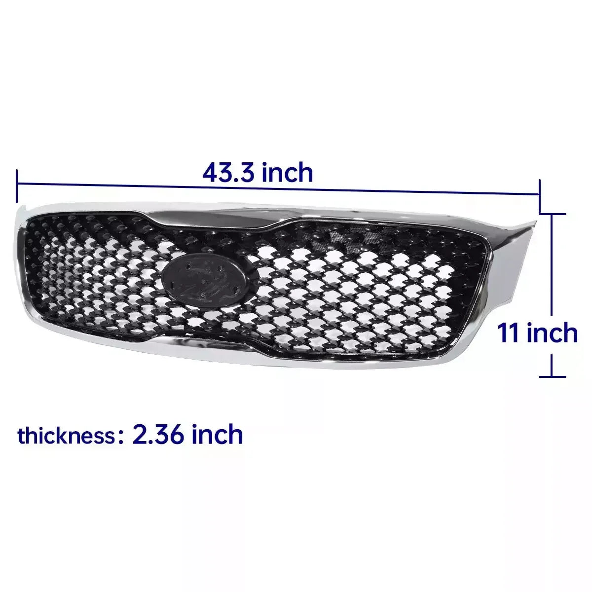 For 2016-2018 Kia Sorento Front Upper Grille Radiator Sight Cover Set 86360C6000