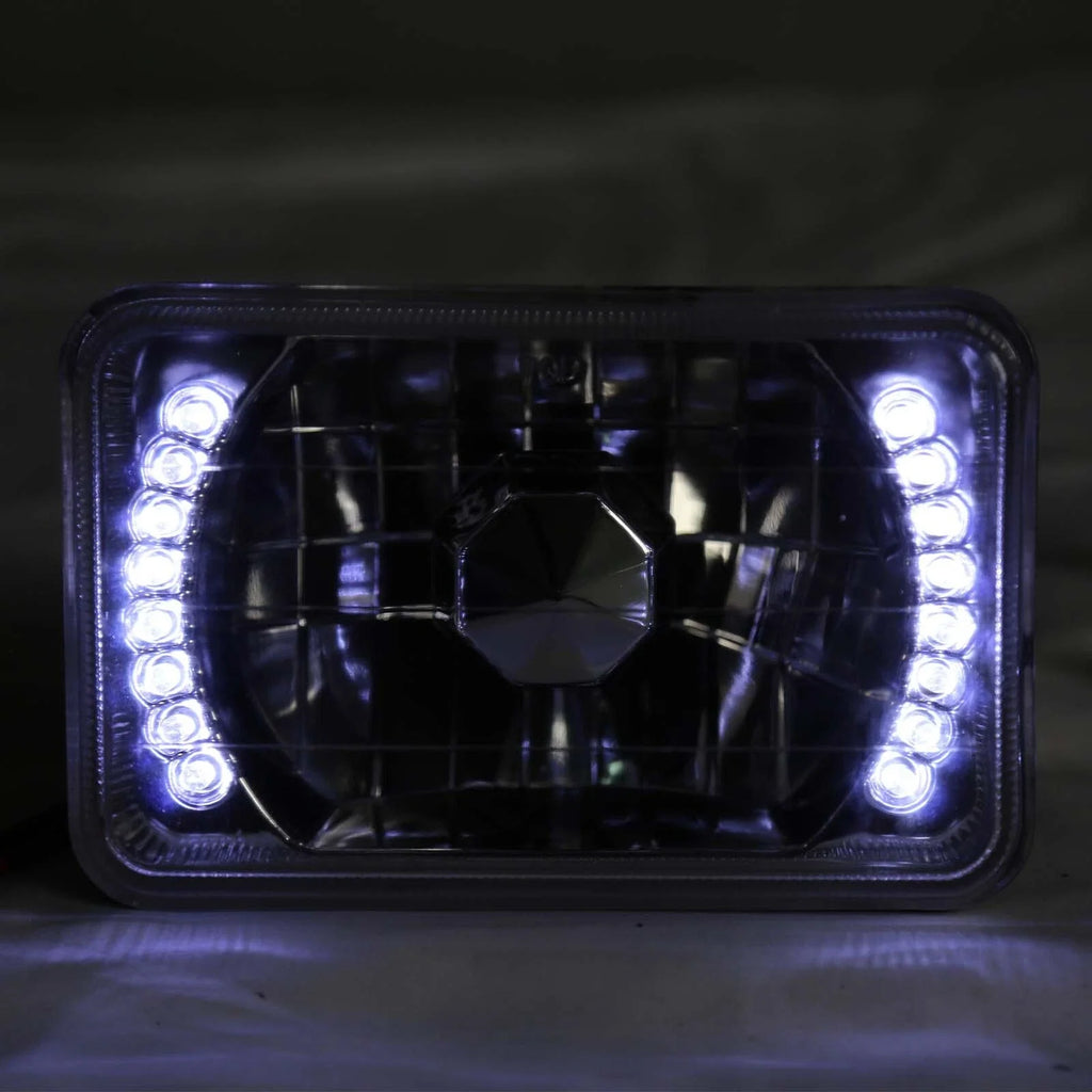 2PCS 4x6'' inch LED Headlights Chrome Bright For 1982-1992 Chevrolet Camaro