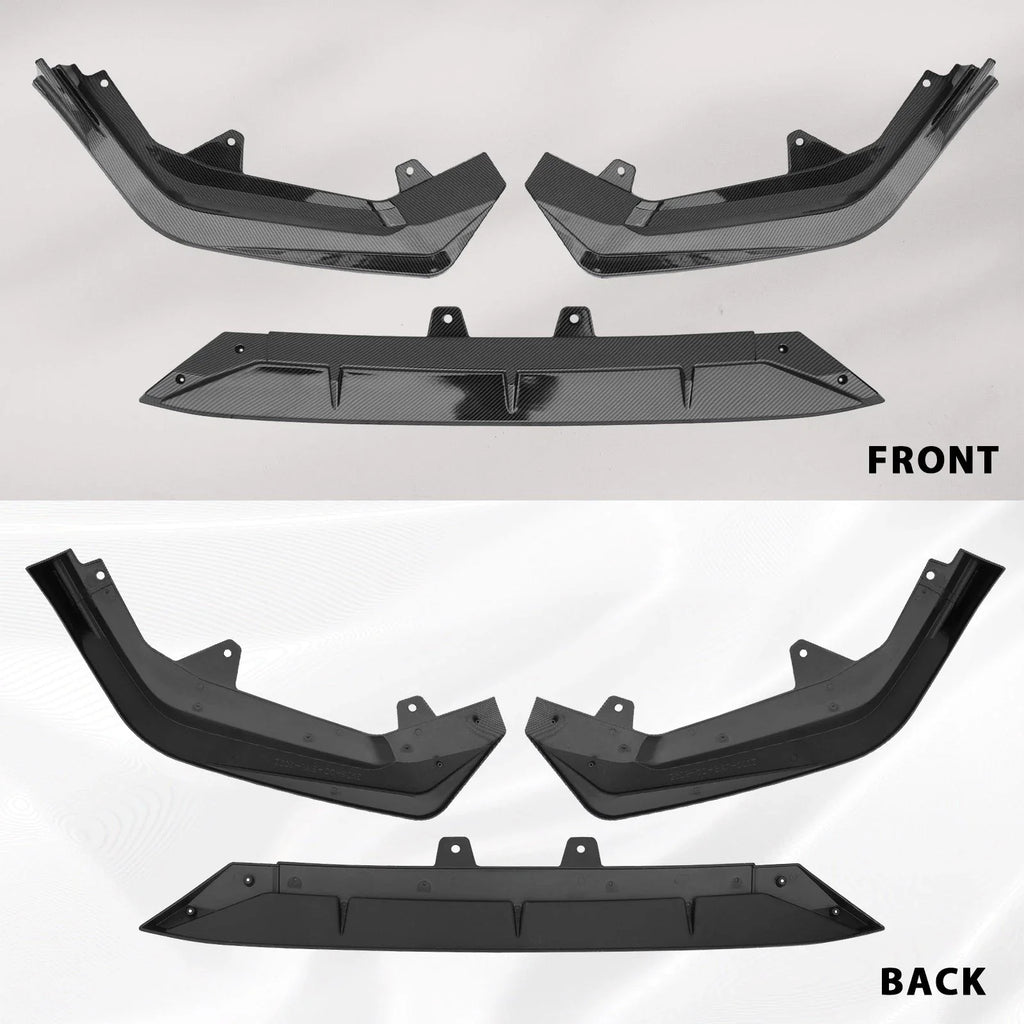 Black Rear Trunk Spoiler Wing & Front Bumper Lip For 2022-2024 Honda Civic Sedan