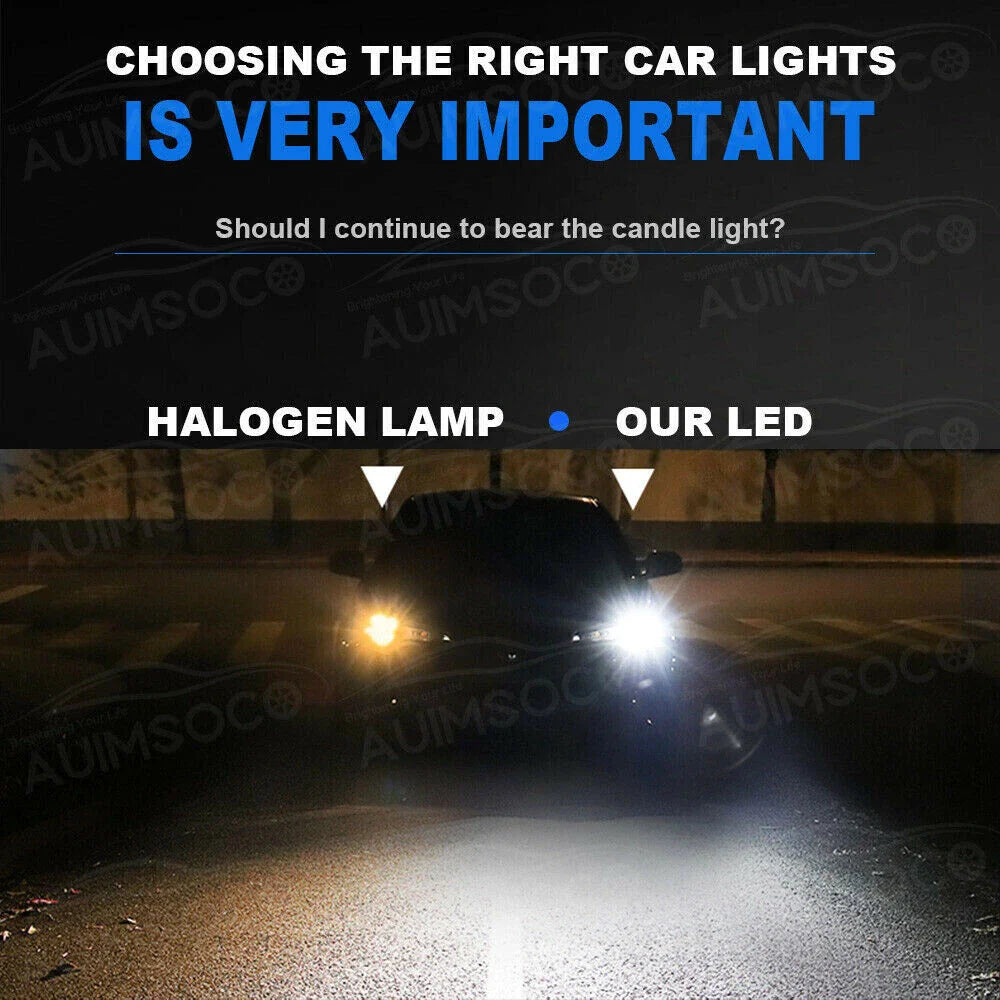 H7 LED Headlight Conversion Kit 2X 16000LM 6000K White Super High Low Beam Pair