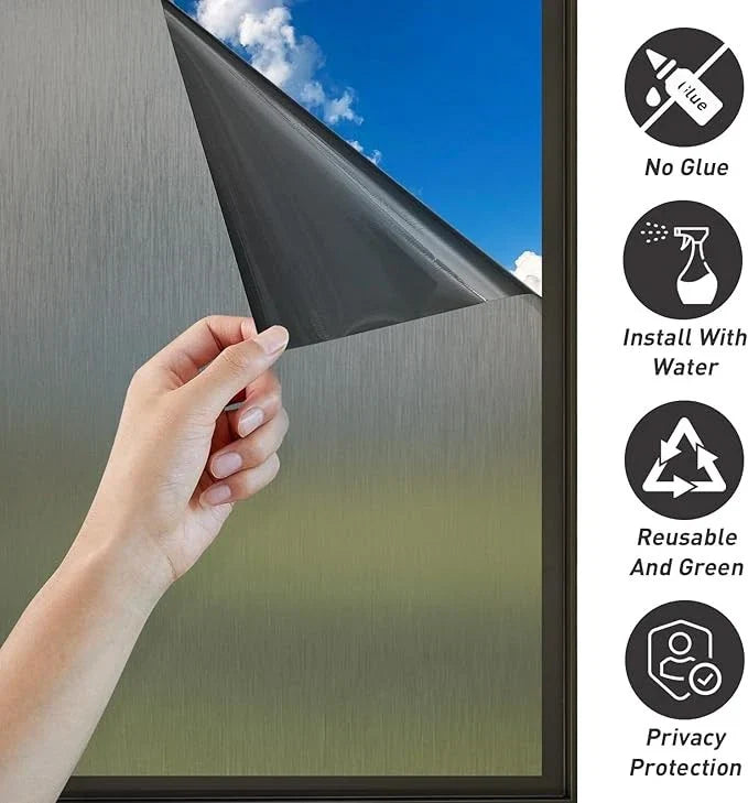 Static Cling Film 78.74x17.73 for Bathroom Office Living Room No Glue Needed