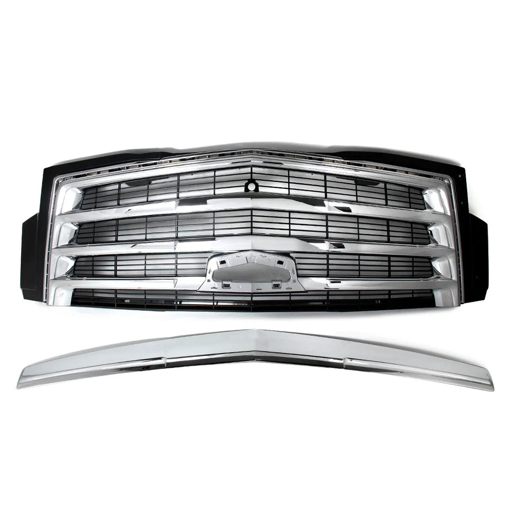 Hood Molding Trim Front Grille w/Sensor Hole for Cadillac Escalade 2015-2020