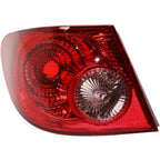 Outer Inner Tail Lights Driver Side for 2003-2008 for Toyota Corolla Clear Lens