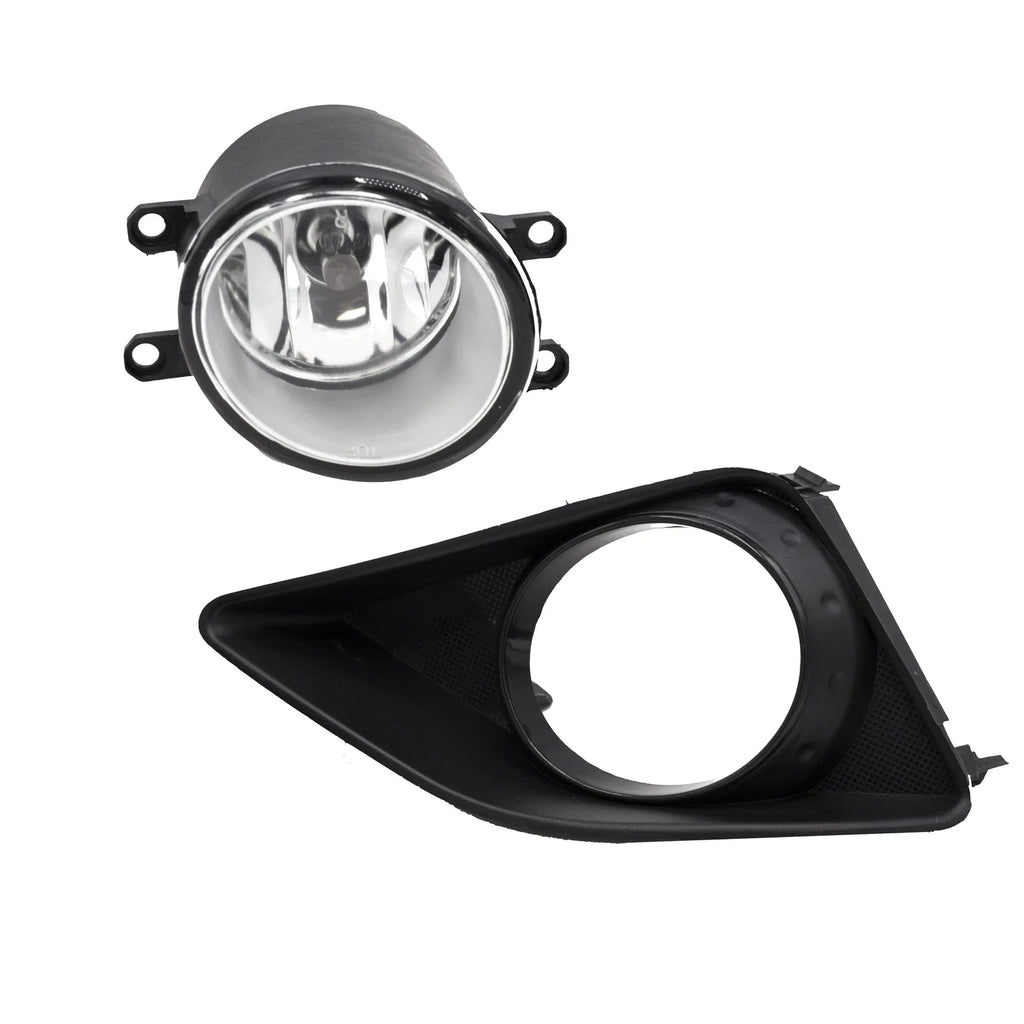 Front Bumper Lower Black Grille+Fog Lights Chrome For 2009 2010 Toyota Corolla