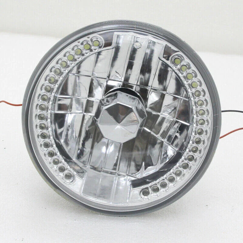 7" Round Halo LED Headlights White Clear for 1975-1978 for GMC C15 C25 C35