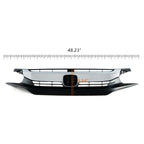 For 2016 2017 2018 Honda Civic 10th Sedan Front Upper Bumper Chrome Grill Grille