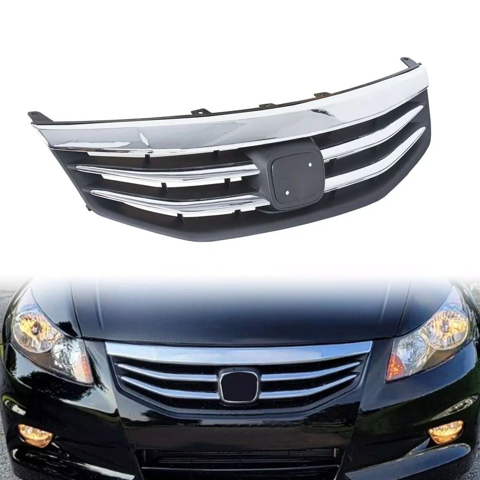 Front Radiator Bumper Grille Front Upper Chrome Grill for Honda Accord 2011-2012