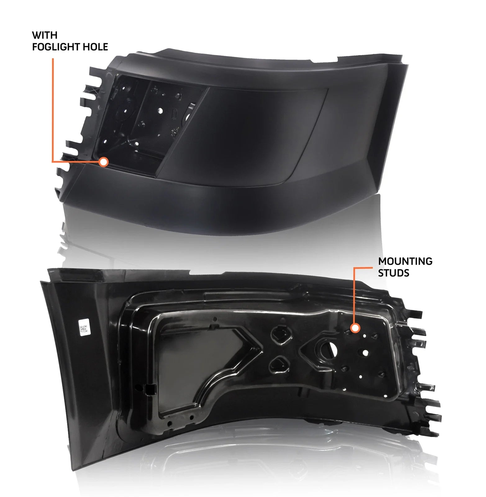 ZZ2V00374 LH+RH Front Bumper End Cap Corner W/Fog Hole for Volvo VNL 04-18