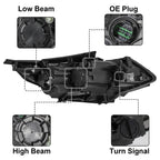 For 2016 2017 2018 Kia Optima LED DRL Headlights w/ Bulbs Headlamps Left & Right