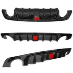 Glossy Black Rear Bumper Diffuser & Rear Spoiler Fit for 2018-2023 Infiniti Q50