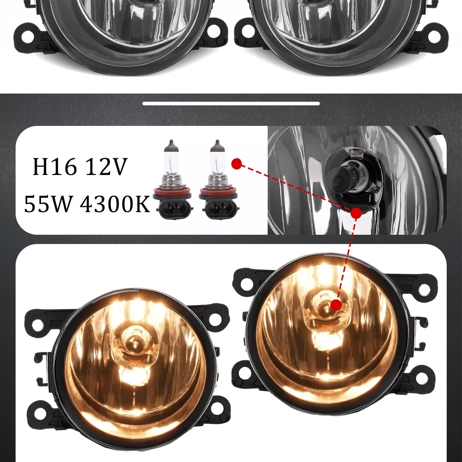 Clear Lens Fog Lights Bumper Lamps 2Pcs New for Ford Explorer 2011-2015
