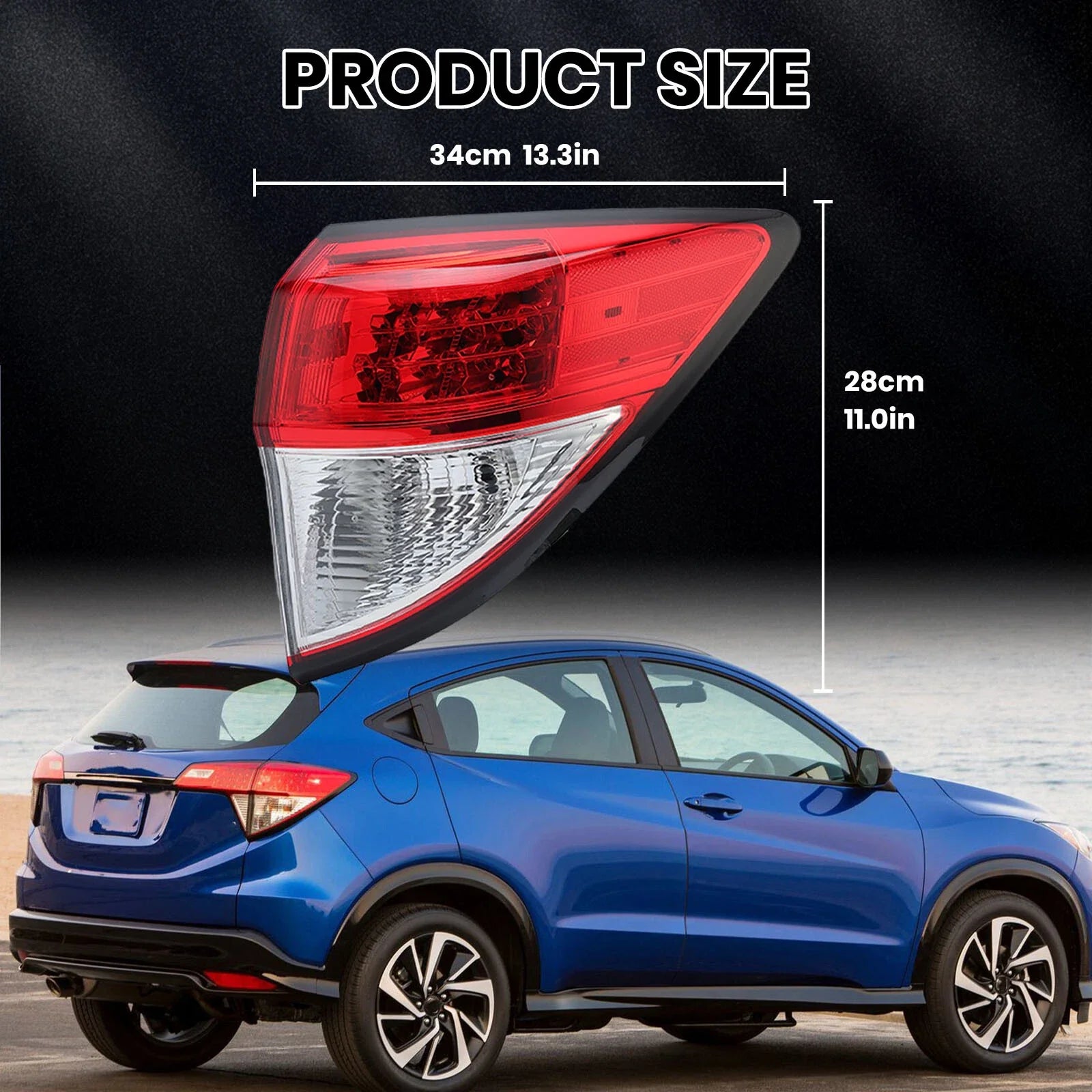 Pair Tail lights for Honda HR-V HRV 2016-2022 Rear Brake Lamp Assembly No Bulbs