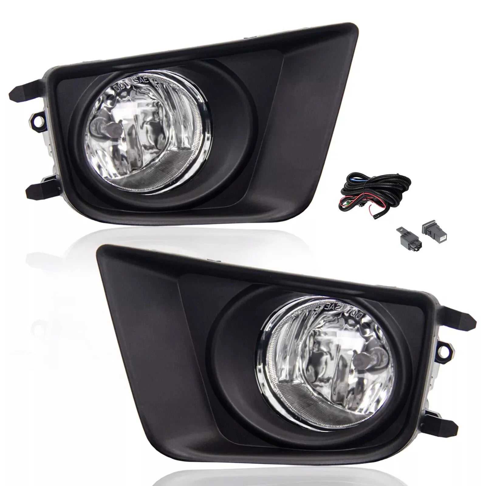 Clear Bumper Driving Fog Lights Switch Bulbs Kit for 2012-2015 for Toyota Tacoma